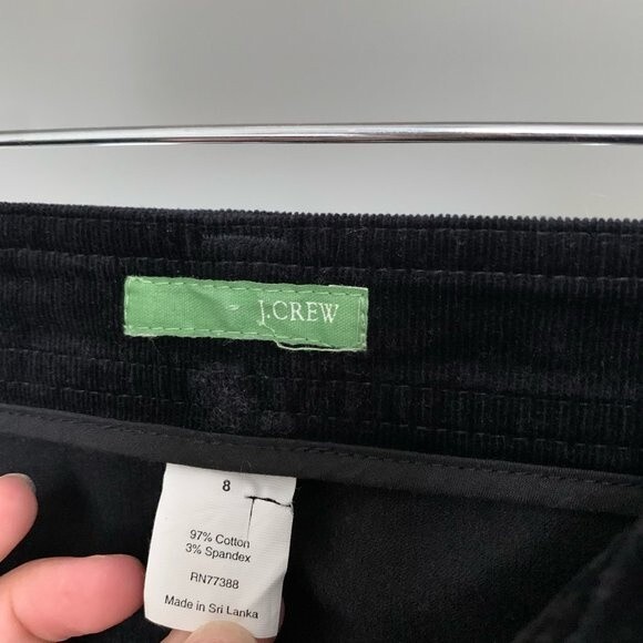 J Crew Black Corduroy Button Front Fall Minimalist Mini Skirt w Pockets Size 8 - Picture 7 of 10